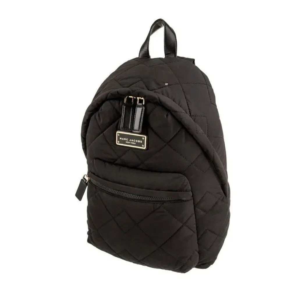 marc jacobs Authentic Solid Black nylon quilted backpack